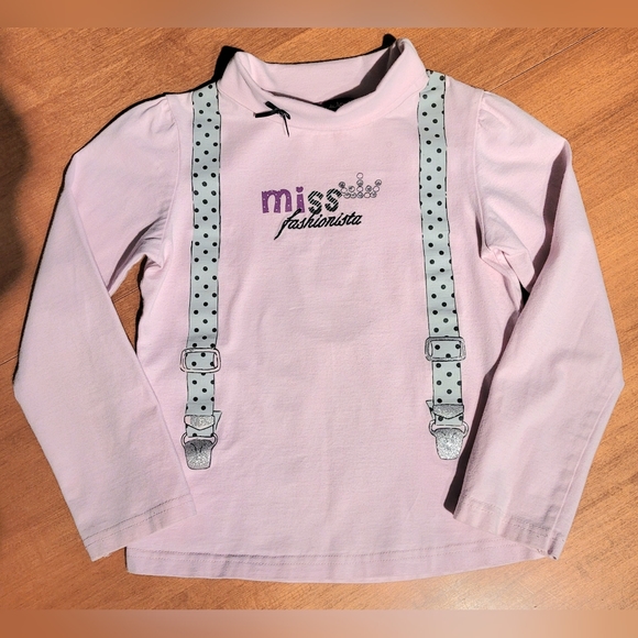 ⏰️3/10$ 6Y Pink long sleeves t-shirt with turtleneck - Picture 1 of 7